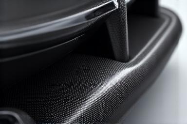 カーボンファイバー製エアロパーツを取り付けた車両の一部